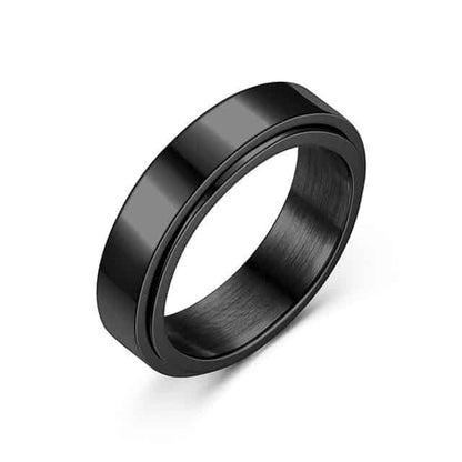 Drehbarer schwarzer Fidget Ring