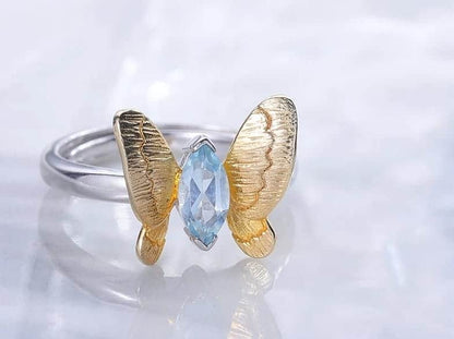 Gelber geflügelter Schmetterling Ring