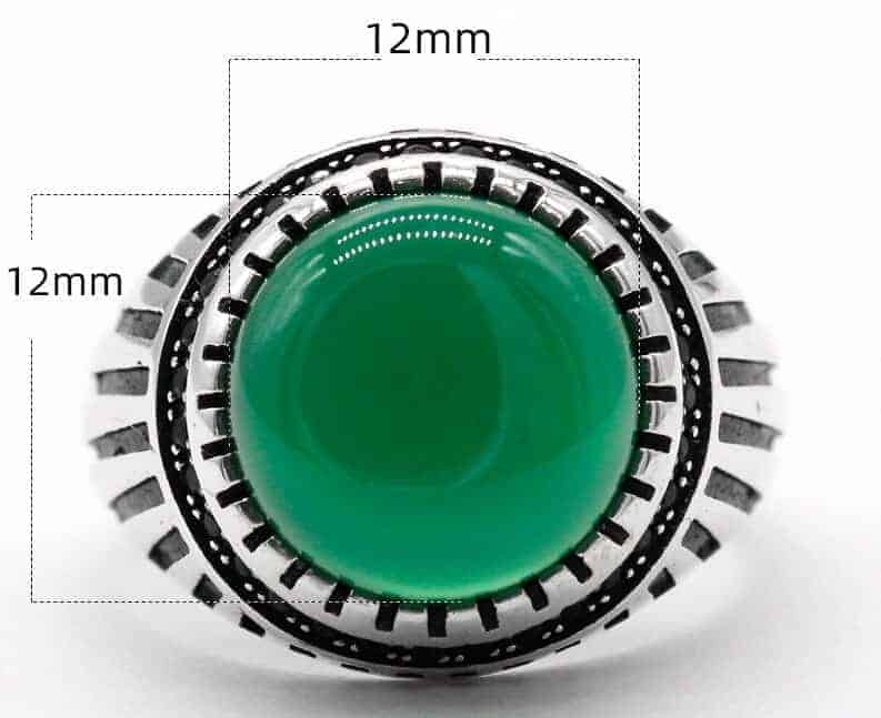 Grüner Stein Silberring für Männer