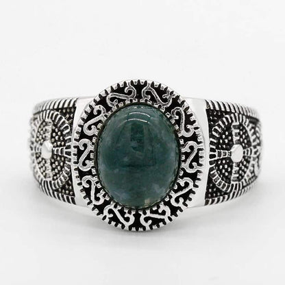 Sterling Silver Ring With Jade In The Middle