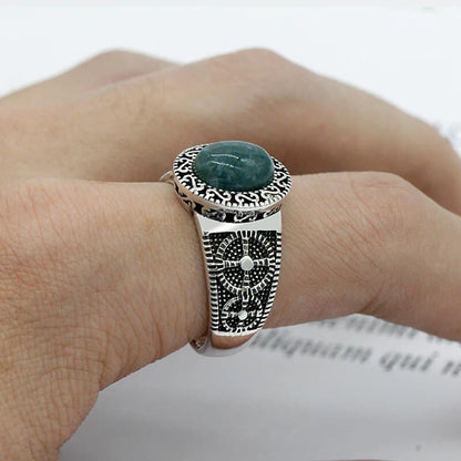 Man Wears Jade Stone Ring On His Pinky Finger