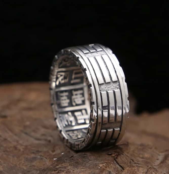 Silber Ring mit Streifenmuster