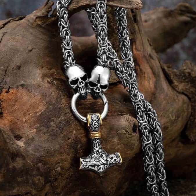 Königskette  Totenkopf Halskette für Herren – Ringsilber