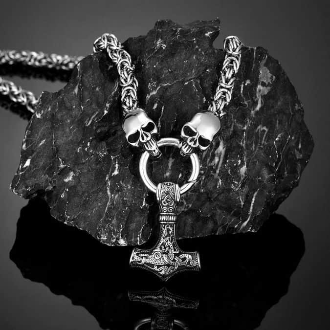 Königskette  Totenkopf Halskette für Herren – Ringsilber