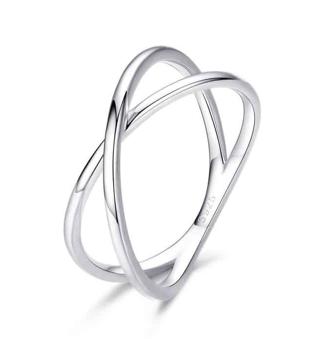 Kurviger Silber Ring für Damen