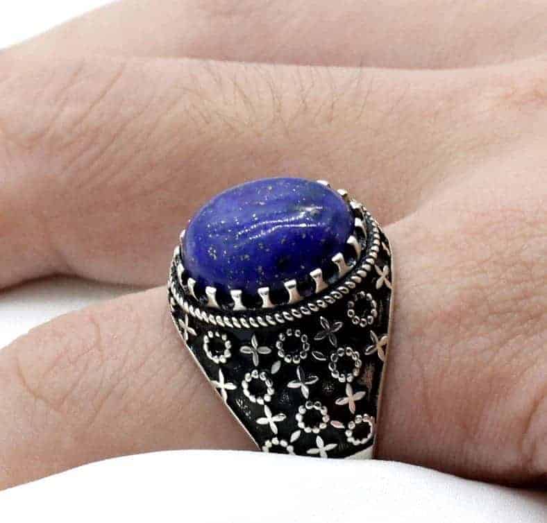 Lapislazuli-Stein-Ring-fur-Manner-Silber-Siegelring-fur-Herren