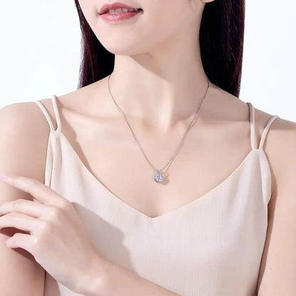    Moissanite-Stein-Sterling-Silberkette