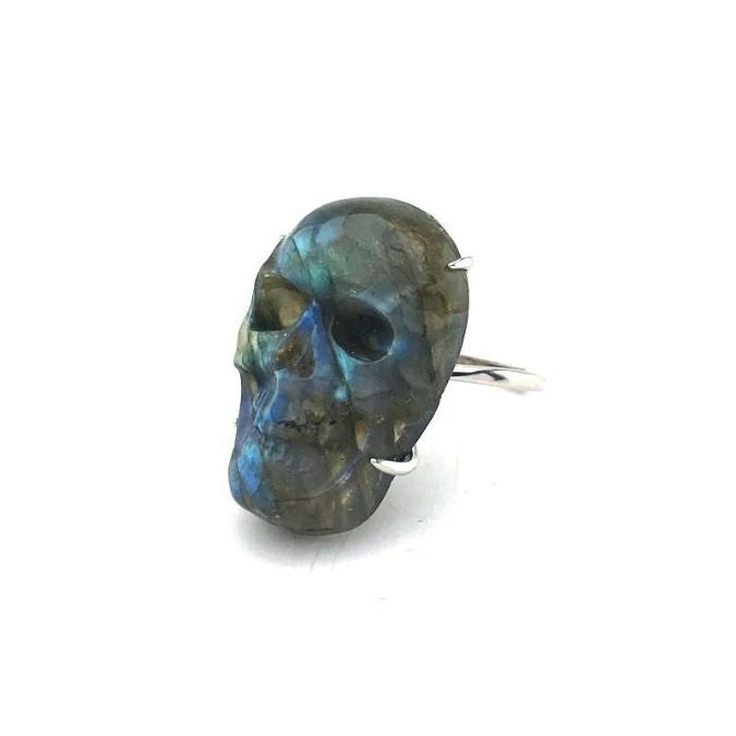 Naturlicher-Labradorit-Schadel-Ring