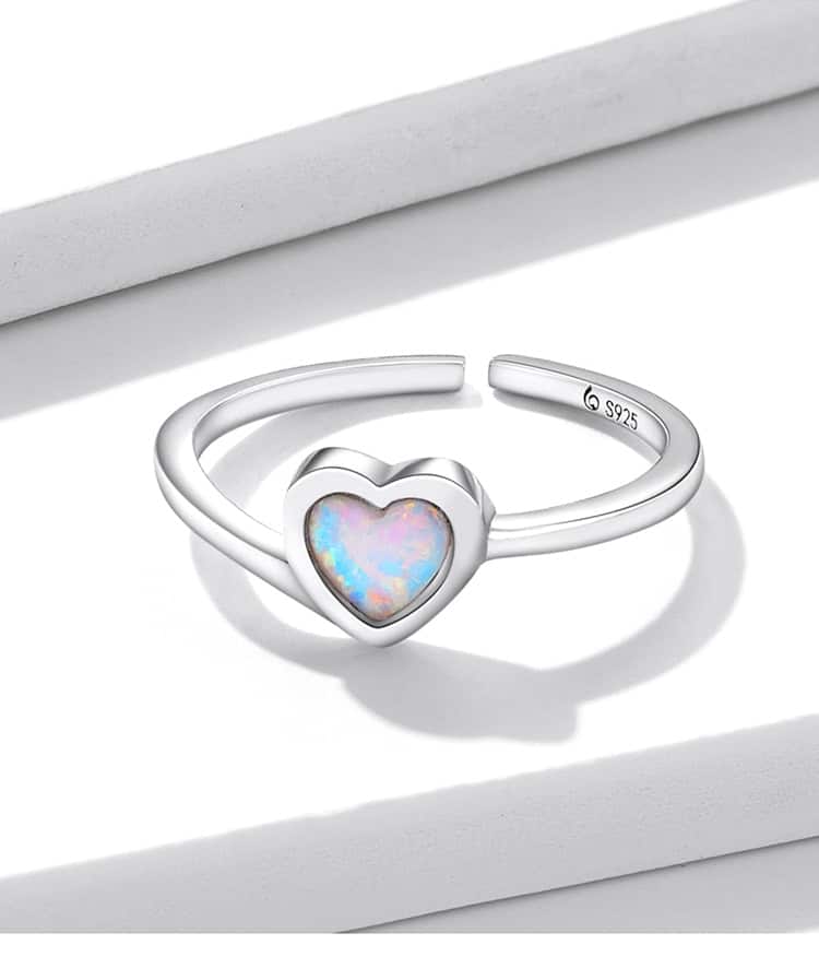 Opal-Stein-Herz-Ring