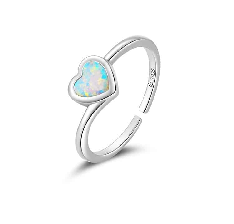 Opal-Stein-Herz-Ring