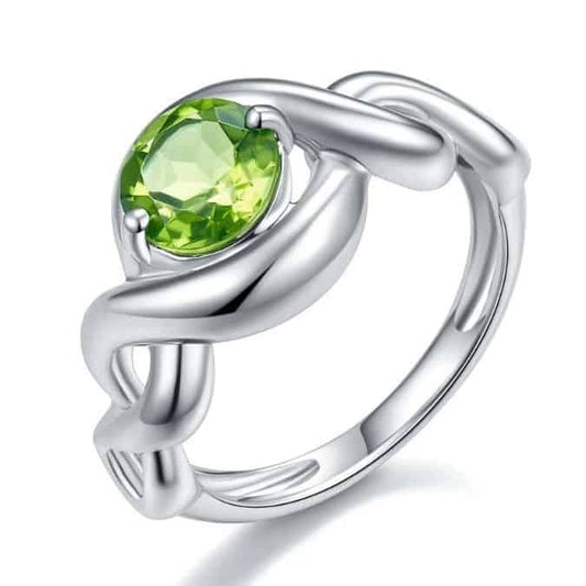 Peridot-Stein-Silber-Ring