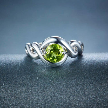 Peridot-Stein-Silber-Ring