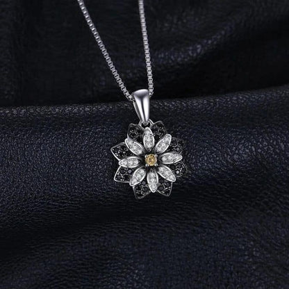 Quarz-Stein-Blumen-geformte-Sterling-Silber-Kette