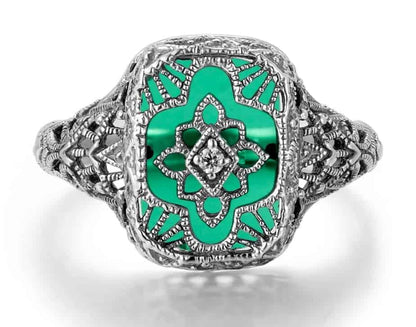 Ring-mit-Stein-Damen-Verlobungsring-Vintage