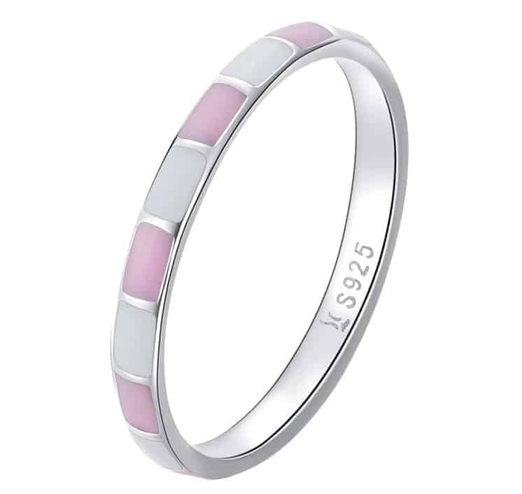 Pink-lila farbener Silber Ring für Damen