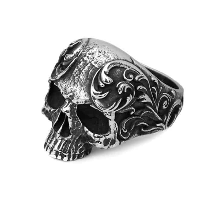 Schadel-Ring-aus-Edelstahl