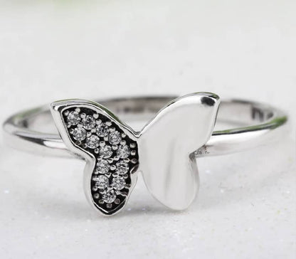 Schmetterling Ring mit Zirkonia Stein für Damen