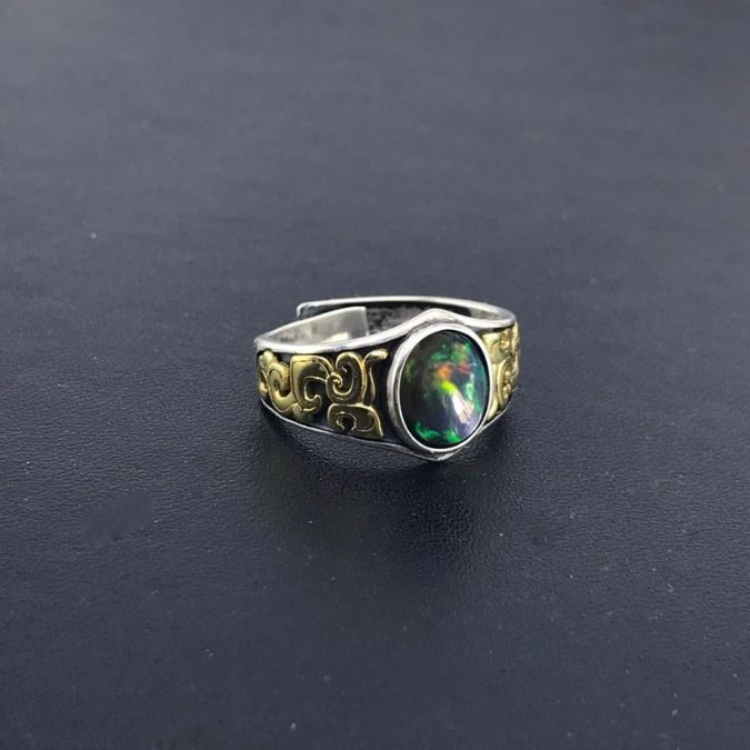 Opal-Stein-Ring-fur-Herren