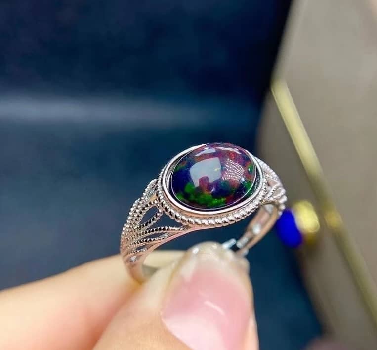 boulder Schwarzer Opal Ring