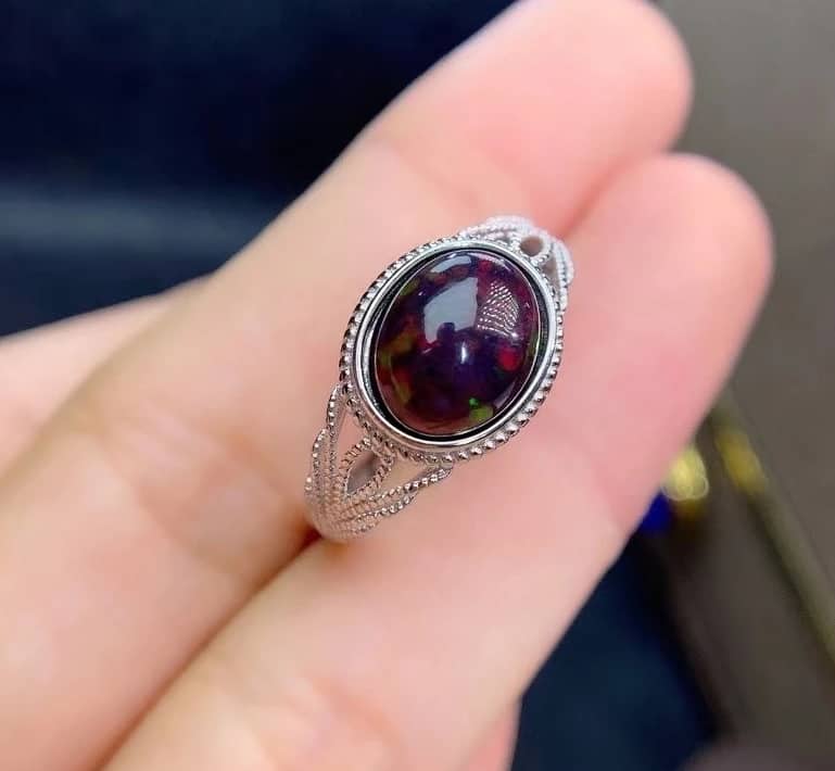 boulder Schwarzer Opal Ring für Damen