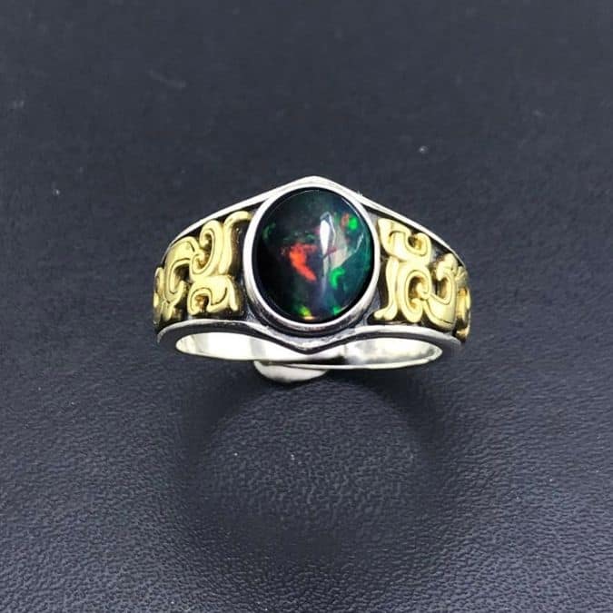 Opal-Stein-Ring-fur-Herren