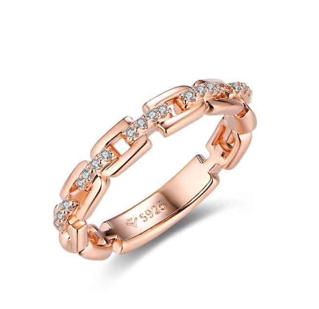 Rose Gold Kettenring für Damen