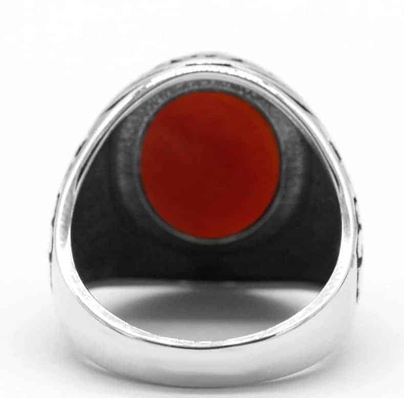 Silber Ring mit roter Achat Stein