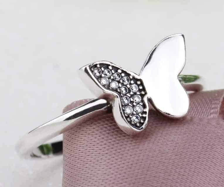 Schmetterling Ring mit Zirkonia Stein für Frauen