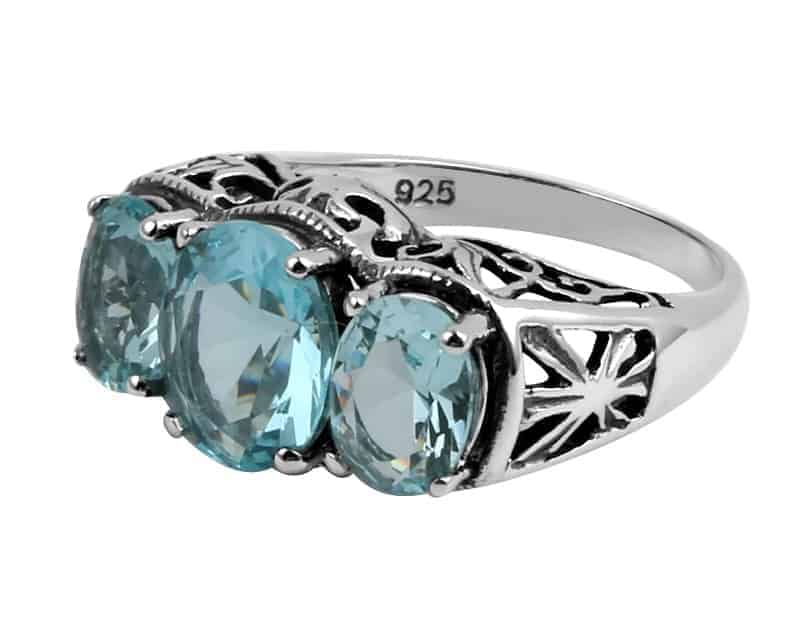 Verlobungsring-Vintage-Aquamarin-Stein-Ring