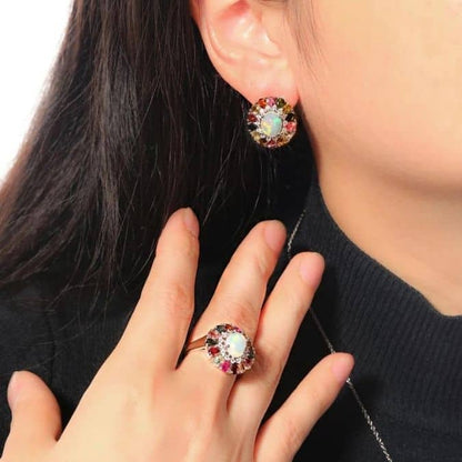 Weisser-Opal-Stein-Silberring