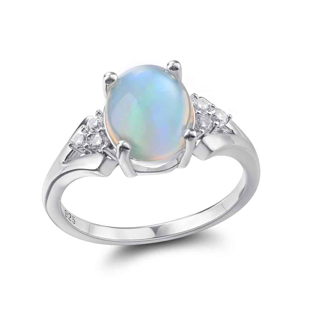 Silberring mit blauem Opalstein
