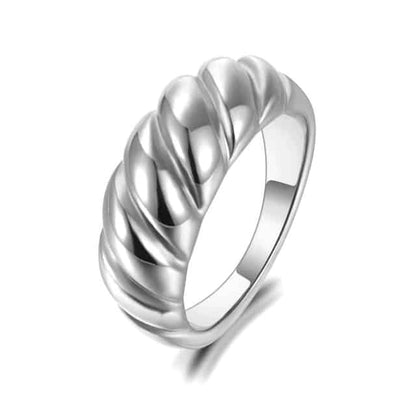 Silberfarbener Croissant Ring