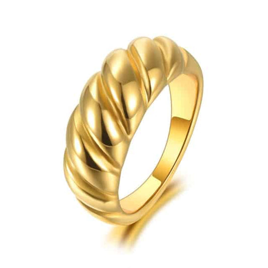 Gelbfarbener Croissant Ring