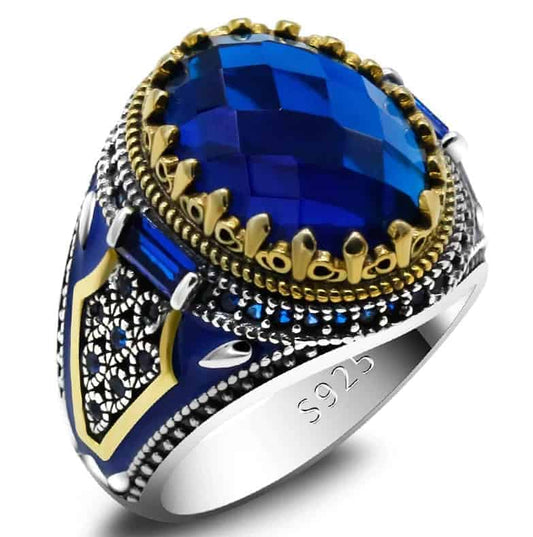 Blauer Edelstein Ring