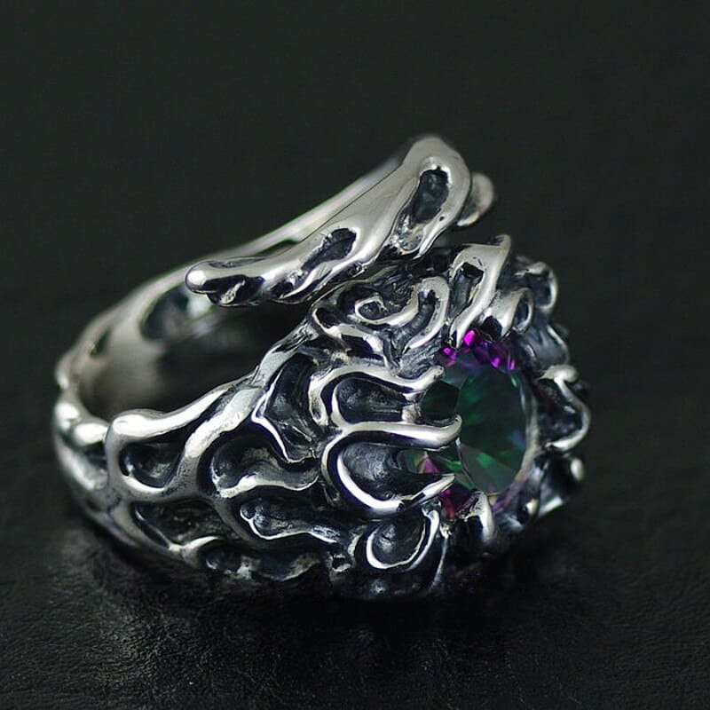 großer extravaganter Ring mit Achatstein